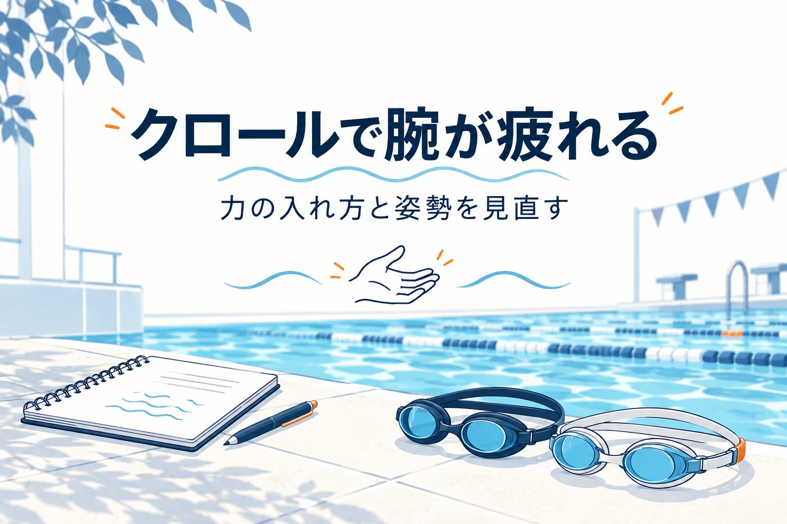 クロールで腕ばかり疲れる原因|呼吸・姿勢・ペースの見直し方