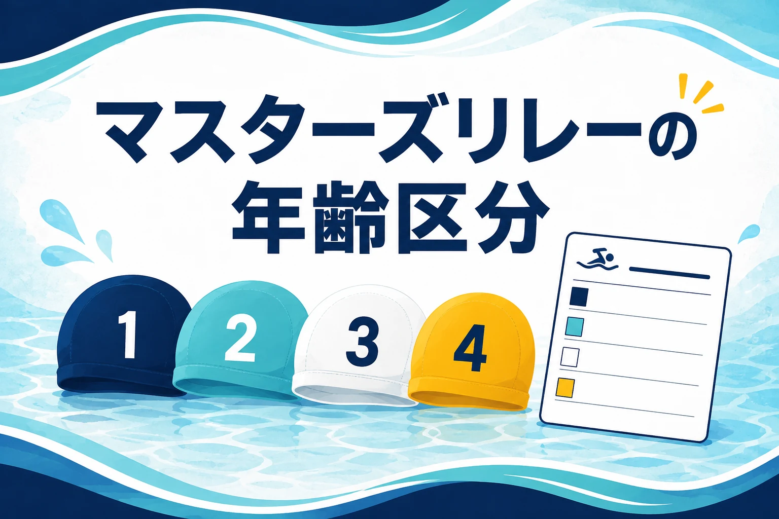 マスターズ水泳のリレー年齢区分｜4人の合計と名簿の作り方