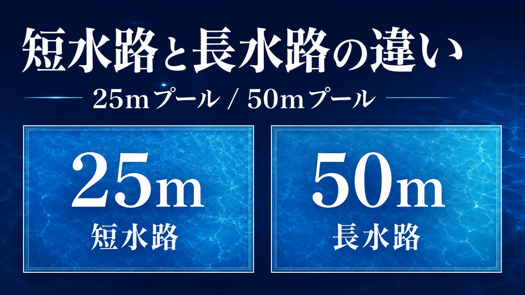 短水路と長水路の違い｜25m・50mプールとタイムの見方
